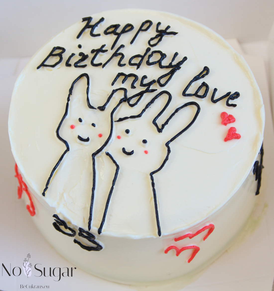 Bento tortas be cukraus jūsų mylimojo gimtadieniui - du kiškiai