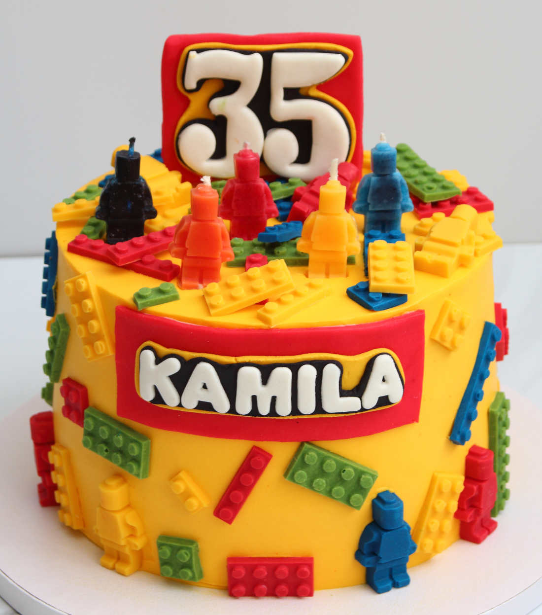 Lego constructor cake for 35 years
