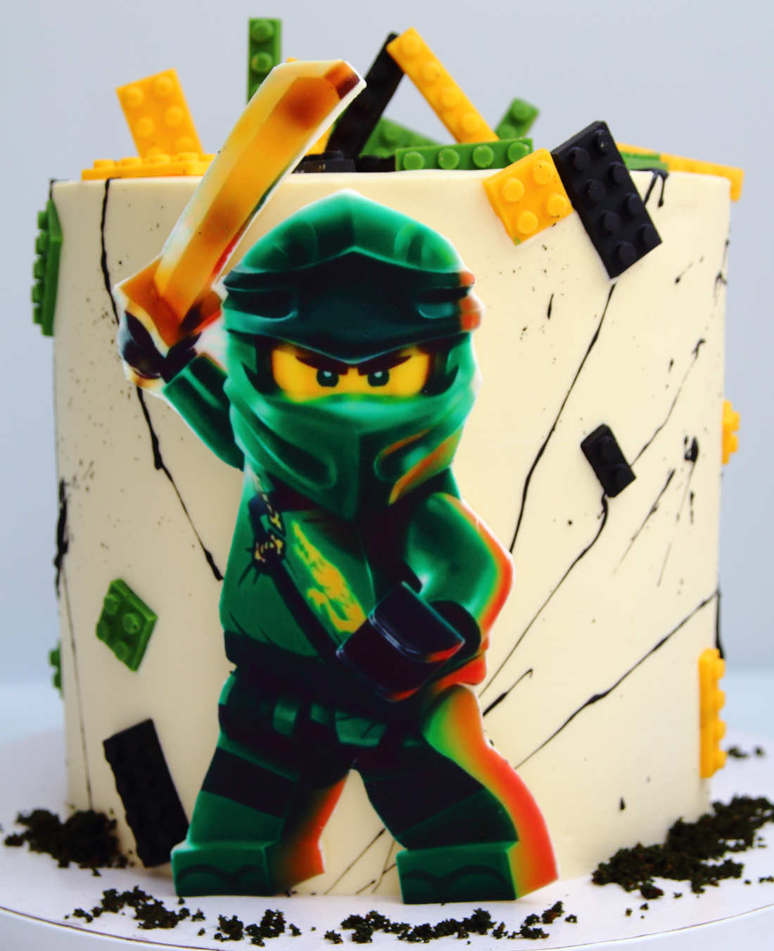 Lego Ninjago personažų spaudinys ant torto
