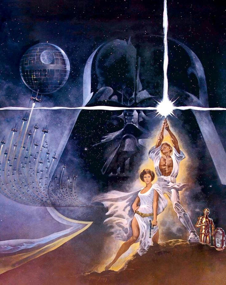 Постер Звездных войн - Люк Скайуокер со световым мечом