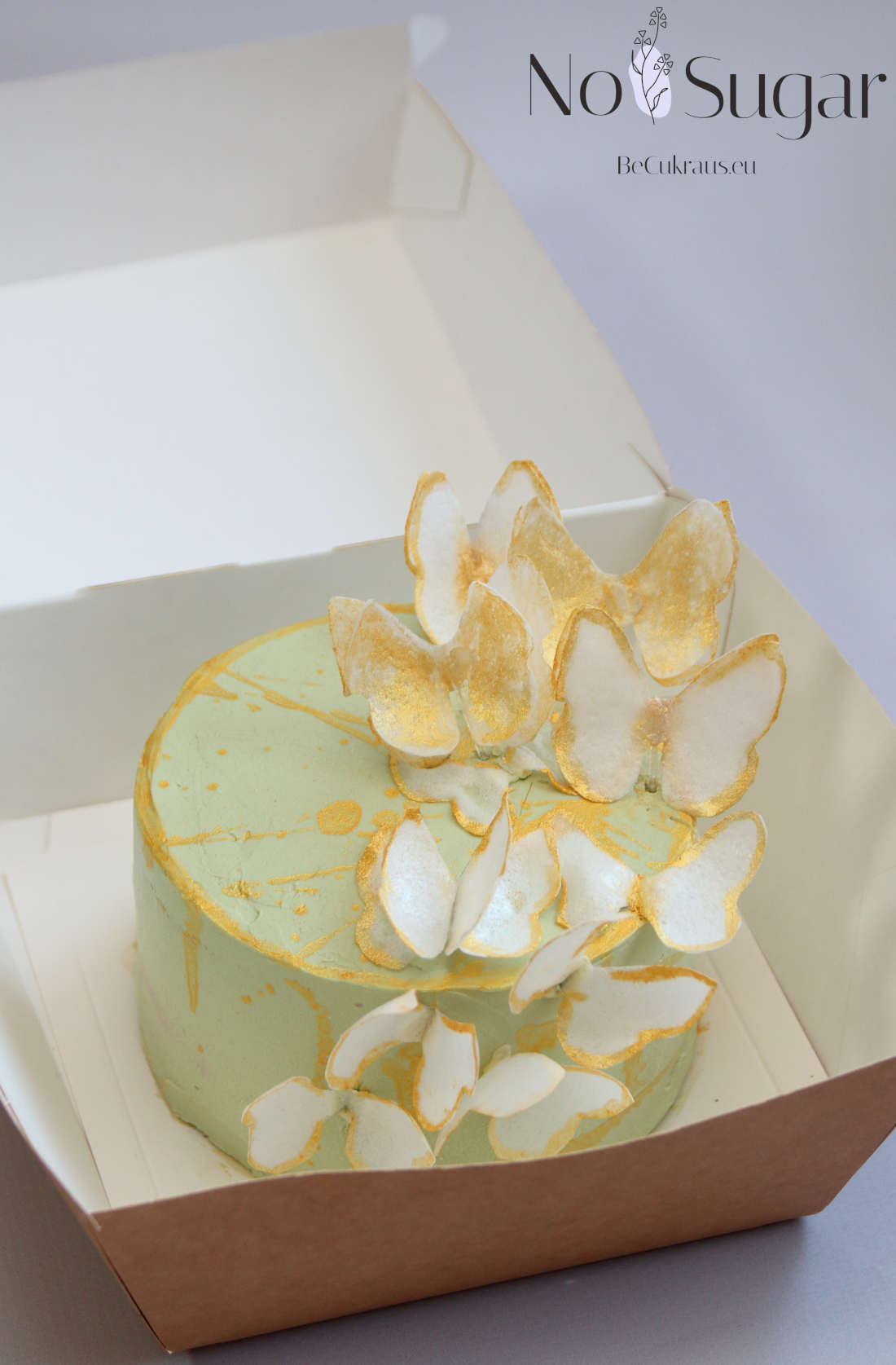 Bento cake with wafer paper butterflies