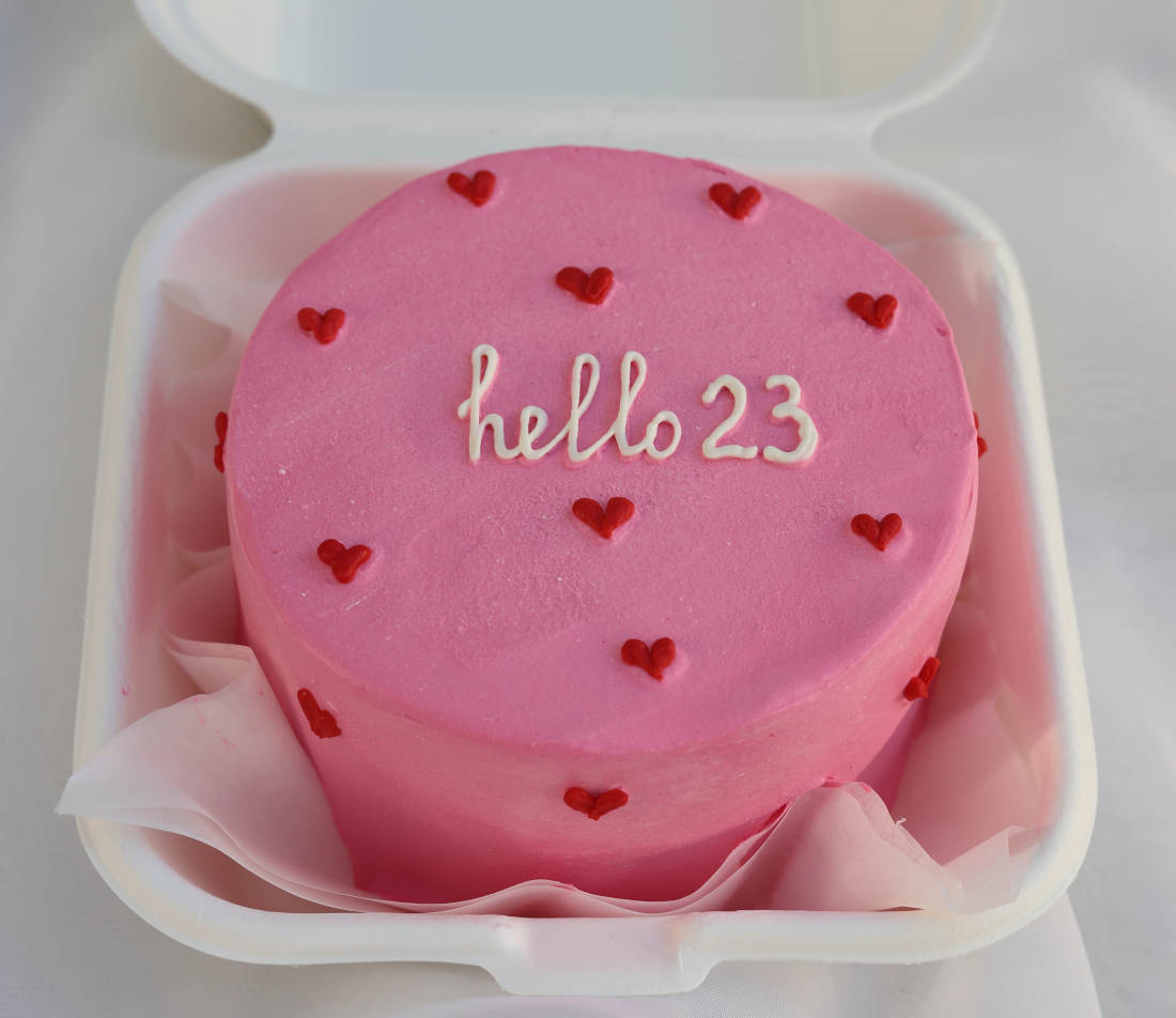 Pink bento cake for a birthday in Vilnius