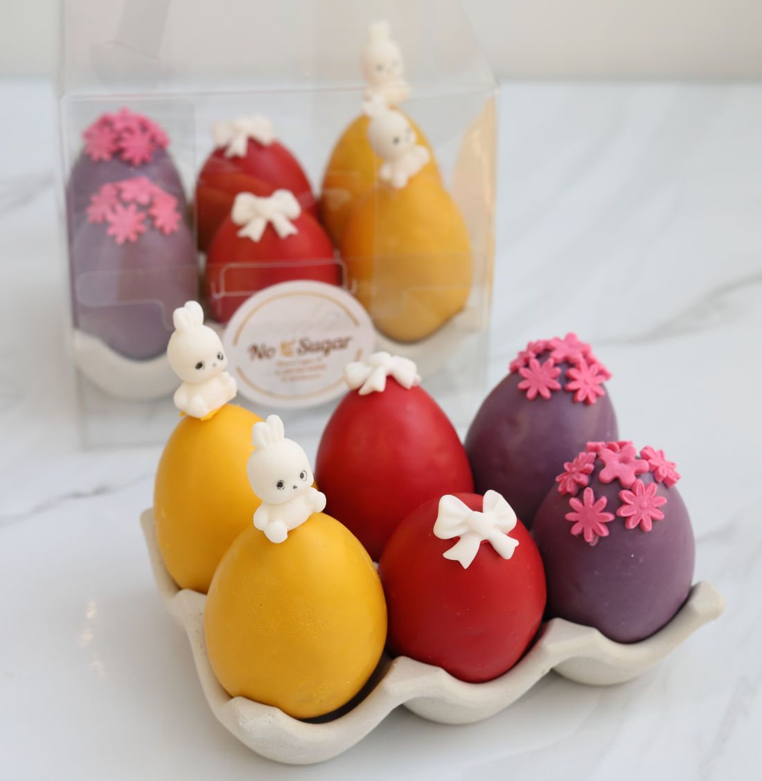 Colorful sweet Easter eggs