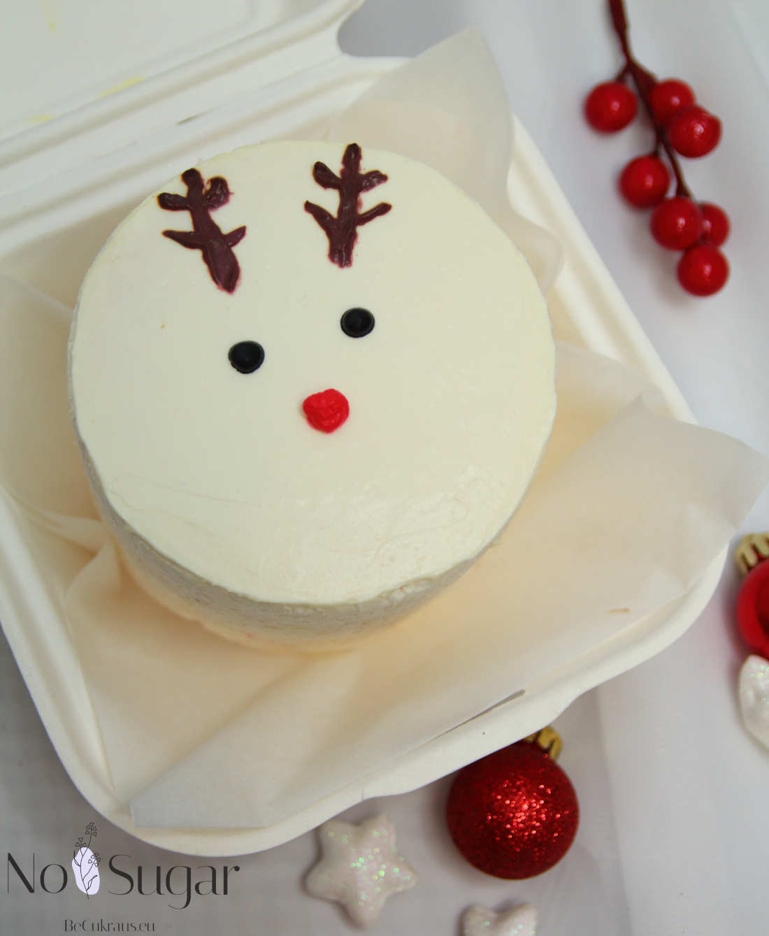 Bento cake with deer antlers for New Year and Christmas