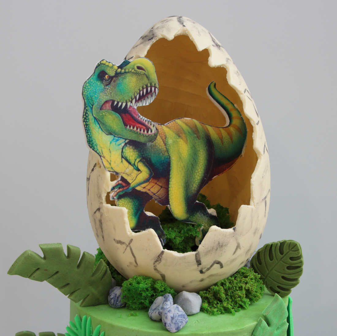 Chocolate egg with dinosaur