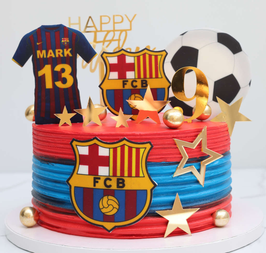 Tortas berniukui su futbolo klubo Barcelona simboliu