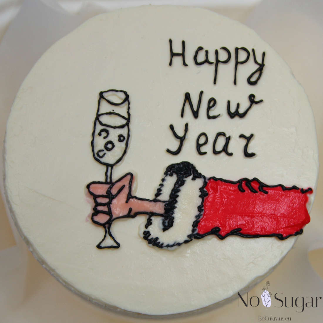 Champagne on a Happy New Year bento cake