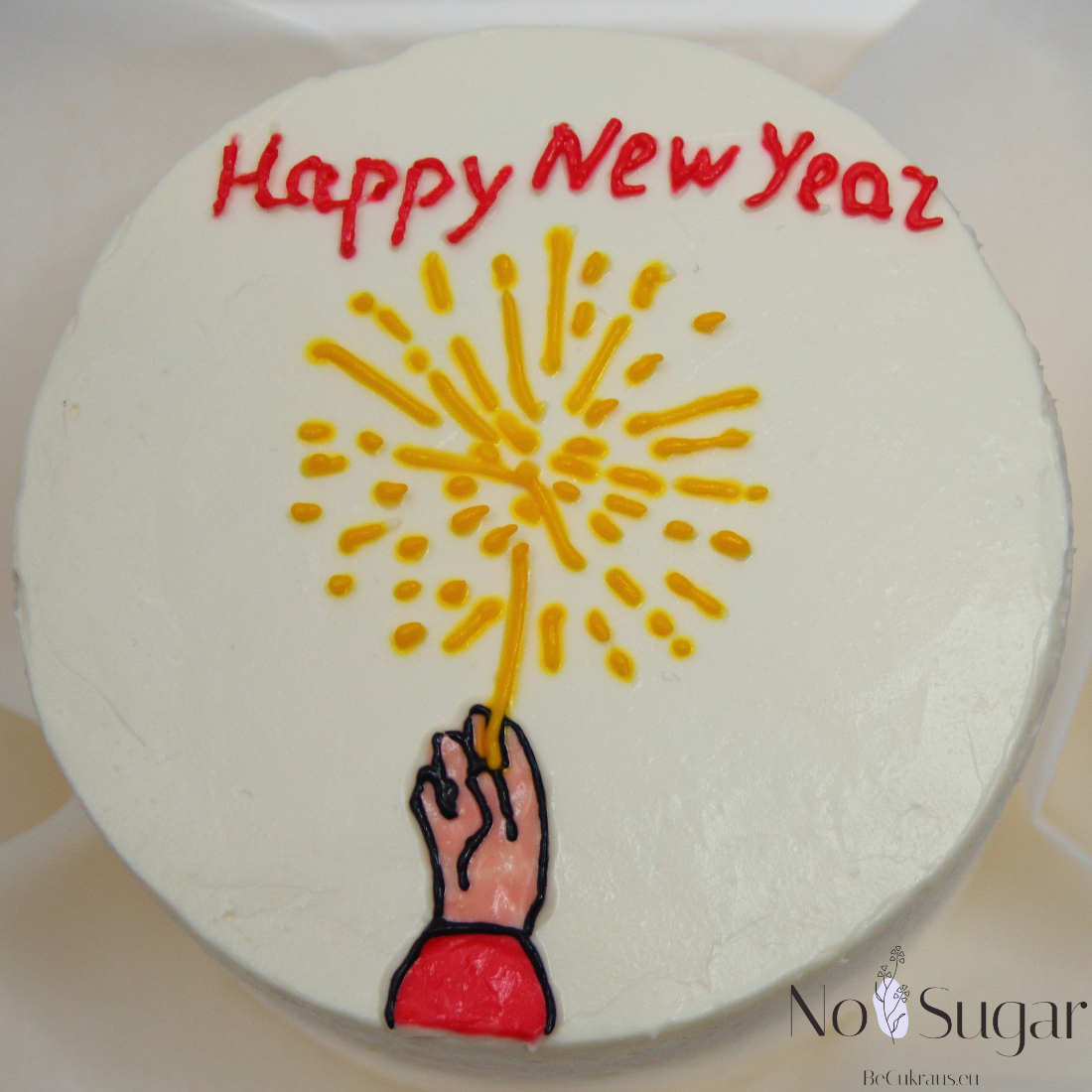 Sparklers on a Happy New Year bento cake