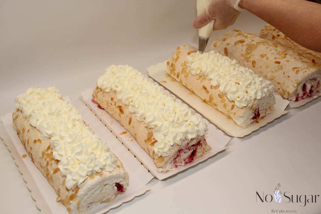 Making custom meringue rolls in Vilnius