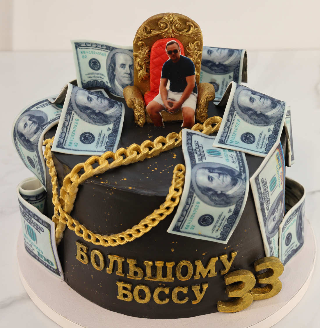 Cake with a photo for Boss's Day